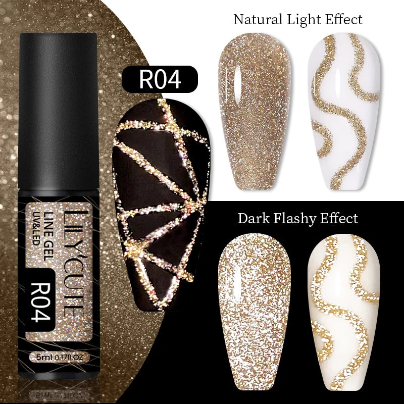 Liner Gel nail Polish | Metallic Painting Liner Gel | Super-Bright Metallic Liner |Gold Silver Mirror Gel Nail Polish |  liner art gel polish | Glitter Nail Art Gel Liner |  Diamond Painted Polish |  Gel Nail Polish |   Metallic Painting nail gel | Nail Polish | Nail Gel |  Liner Gel Nail Art | Striping Nail Gel