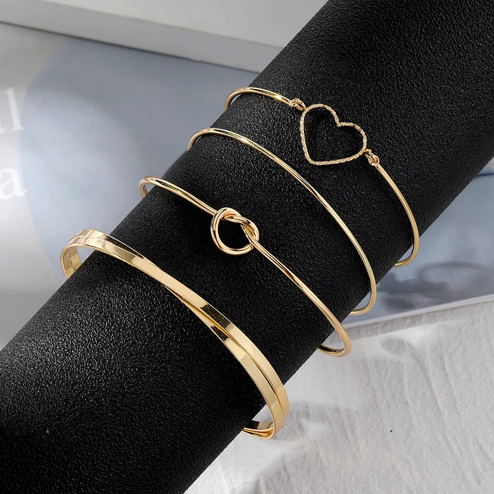 Heart Cross Bracelet |  Gold Color Open Mouthed Bangle Set  |  Open-Mouthed Bangle |   Bracelet Bangles |   Bow Open Bracelet  |Punk Opening Bracelets Set | Luxurious gold color  Bracelet |  Fashion Heart Cross Bracelet | New Bracelet Set |  Adjustable Fashion Bracelet |  Best  Women Bracelet 