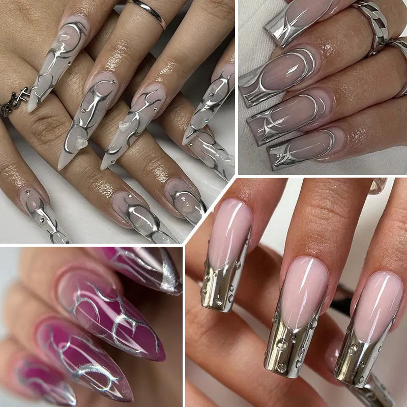 Liner Gel nail Polish | Metallic Painting Liner Gel | Super-Bright Metallic Liner |Gold Silver Mirror Gel Nail Polish |  liner art gel polish | Glitter Nail Art Gel Liner |  Diamond Painted Polish |  Gel Nail Polish |   Metallic Painting nail gel | Nail Polish | Nail Gel |  Liner Gel Nail Art | Striping Nail Gel