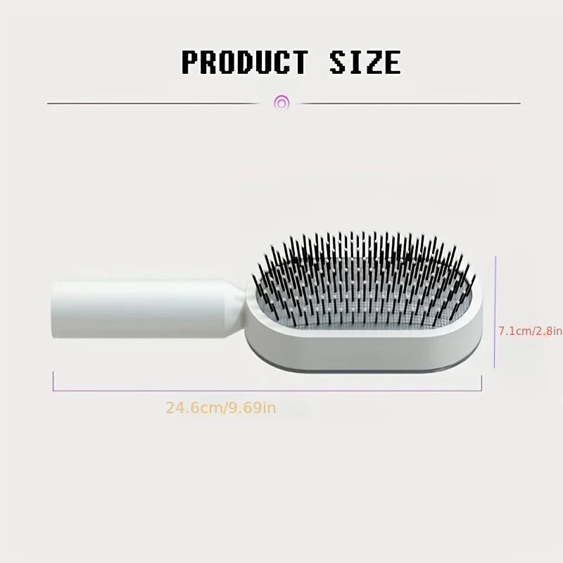  Self-Cleaning Hair Brush, Detangling Brush, Scalp Massager Brush, Air Cushion Brush, Airbag Massage Comb, Self-Cleaning Comb, Easy Cleaning Brush, Healthy Hair Brush, Gentle Brushing, Reduced Breakage, Scalp Stimulation