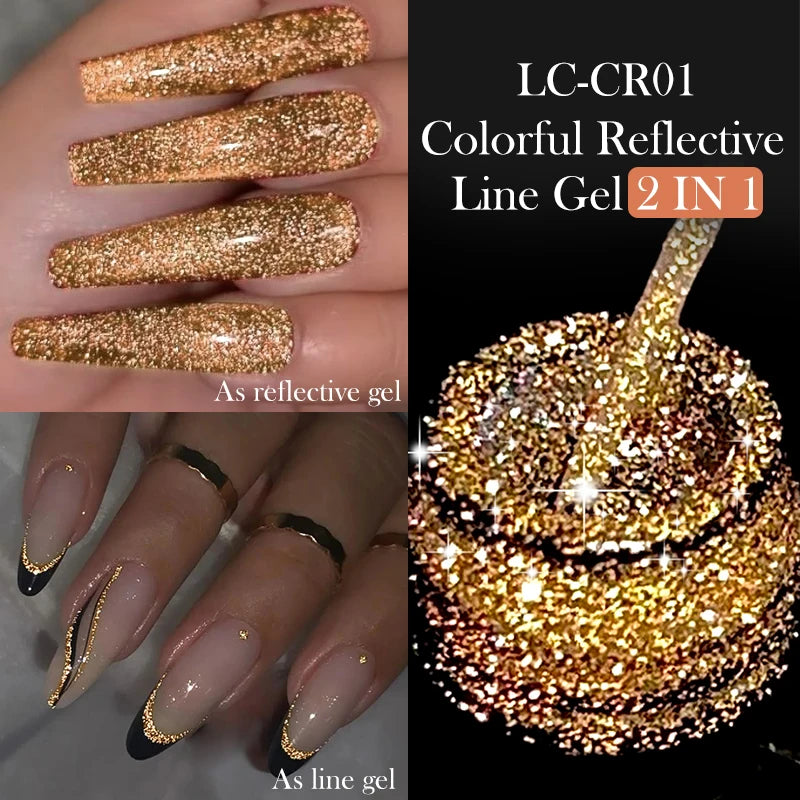 Liner Gel nail Polish | Metallic Painting Liner Gel | Super-Bright Metallic Liner |Gold Silver Mirror Gel Nail Polish |  liner art gel polish | Glitter Nail Art Gel Liner |  Diamond Painted Polish |  Gel Nail Polish |   Metallic Painting nail gel | Nail Polish | Nail Gel |  Liner Gel Nail Art | Striping Nail Gel