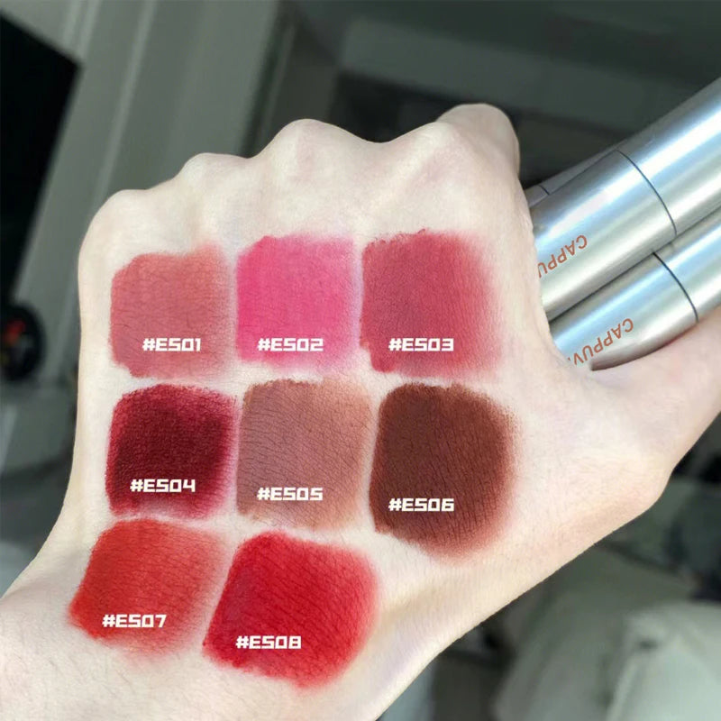 Single Velvet Matte Mist Lip Gloss, Matte Liquid Lipstick, Waterproof Lipstick, Smudge-Proof Lipstick, Non-Stick Cup Lipstick, Long-Lasting Lipstick, Opaque Lipstick, Lightweight Lipstick, Comfortable Lipstick, Vibrant Shades, Matte Finish