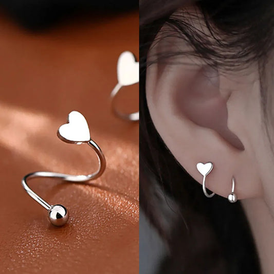 stainless steel piercing earrings | Ball Star Ear Bone  | Mini Studs Women  Earrings |  Adjustable Stainless Steel earrings |   Ear Bone Rotating  Mini Studs |  Stainless Steel Stud Earrings |  Cartilage Earrings |   Heart Ear Bone earrings |