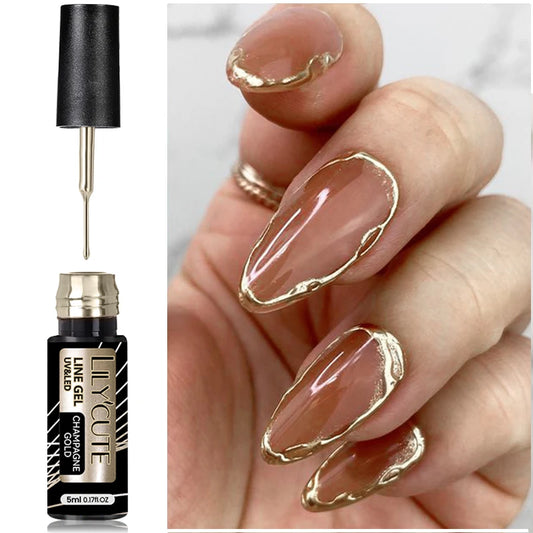 Liner Gel nail Polish | Metallic Painting Liner Gel | Super-Bright Metallic Liner |Gold Silver Mirror Gel Nail Polish |  liner art gel polish | Glitter Nail Art Gel Liner |  Diamond Painted Polish |  Gel Nail Polish |   Metallic Painting nail gel | Nail Polish | Nail Gel |  Liner Gel Nail Art | Striping Nail Gel