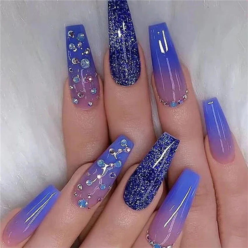 Colorful Glossy Fake Nails |  Reusable False Nails | Fake Nails |  False Nails | Nail Extention  | nail tips |Shiny Artificial  False Nails | Acrylic False Nails | Short Fake Nails | False Nails Art    