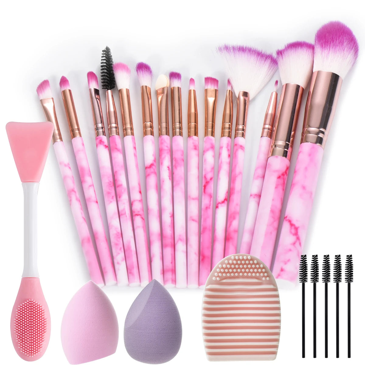 Makeup brush set | Makeup Brushes | Professional Makeup Brush Set | perfect makeup brush set |Pro Marble Makeup Brush Set | Complete Makeup Brushes Set | Makeup Brushes with  Sponges | High Quality Makeup Brushes |  Marble Makeup Brush Set | Essential makeup brushes | 15 pcs makeup brush set 