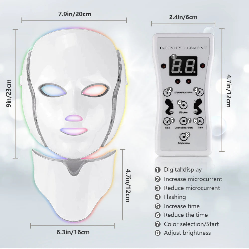  Infrared Beauty Mask, LED Light Therapy, Multifunctional Mask, Skin Rejuvenation, Anti-Aging, Acne Treatment, Skin Brightening, Skin Tone Evenness, Radiant Skin, Home Spa Treatment, Suitable for All Skin Types, Adjustable Straps, Hands-Free Operation, Gentle on Sensitive Skin