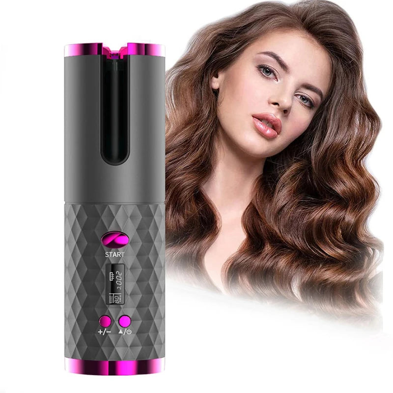 automatic curling iron |   wireless auto-rotating ceramic curling iron | Spin curling iron | wireless automatic curling iron  |  automatic rotation curling  | Rotating Ceramic Curling | Hair Curler |  Rechargeable Rotating Ceramic Curling |  portable hair curling iron | Portable USB Rechargeable Spin Curler | Professional Hair Curler USB Charging | Cordless Auto Curler |  