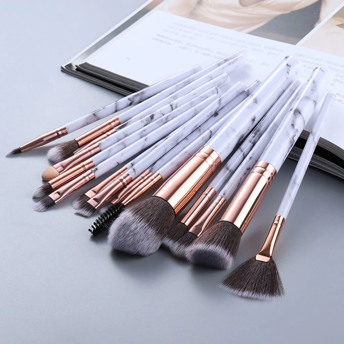 Makeup brush set | Makeup Brushes | Professional Makeup Brush Set | perfect makeup brush set |Pro Marble Makeup Brush Set | Complete Makeup Brushes Set | Makeup Brushes with  Sponges | High Quality Makeup Brushes |  Marble Makeup Brush Set | Essential makeup brushes | 15 pcs makeup brush set 