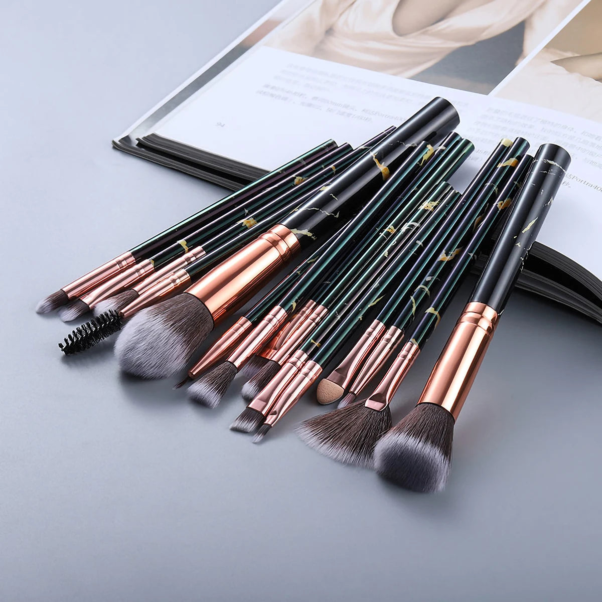 Makeup brush set | Makeup Brushes | Professional Makeup Brush Set | perfect makeup brush set |Pro Marble Makeup Brush Set | Complete Makeup Brushes Set | Makeup Brushes with  Sponges | High Quality Makeup Brushes |  Marble Makeup Brush Set | Essential makeup brushes | 15 pcs makeup brush set 