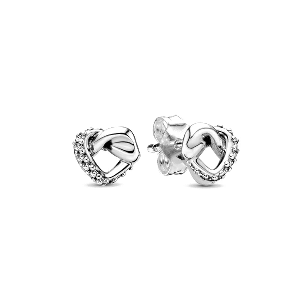 925 Sterling Silver Earrings, Double Hoop Earrings, Pavé Heart Earrings, Cubic Zirconia Earrings, Sterling Silver Jewelry, Sparkle Earrings, Fashion Earrings, Gift Earrings, Hypoallergenic Earrings, Women's Earrings, Romantic Jewelry