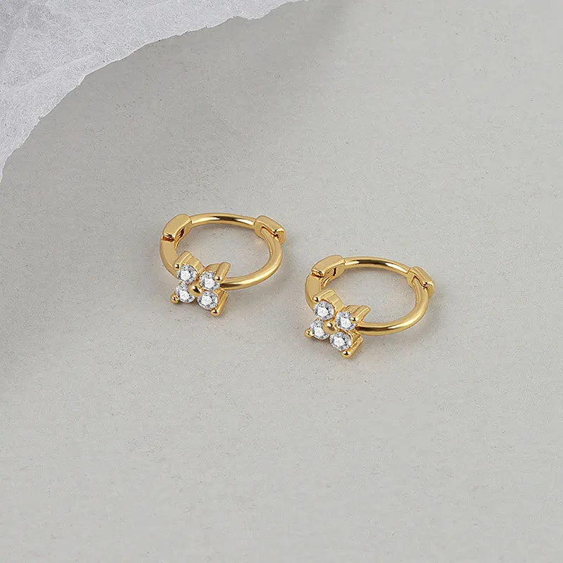 Huggies Hoop Earrings |  Stainless Steel Little earrings |Tiny Crystal Zirconia  Earrings |    Piercing Jewelry | tiny huggie hoop earrings   |  Small Hoop Earrings  |   Pandora earrings