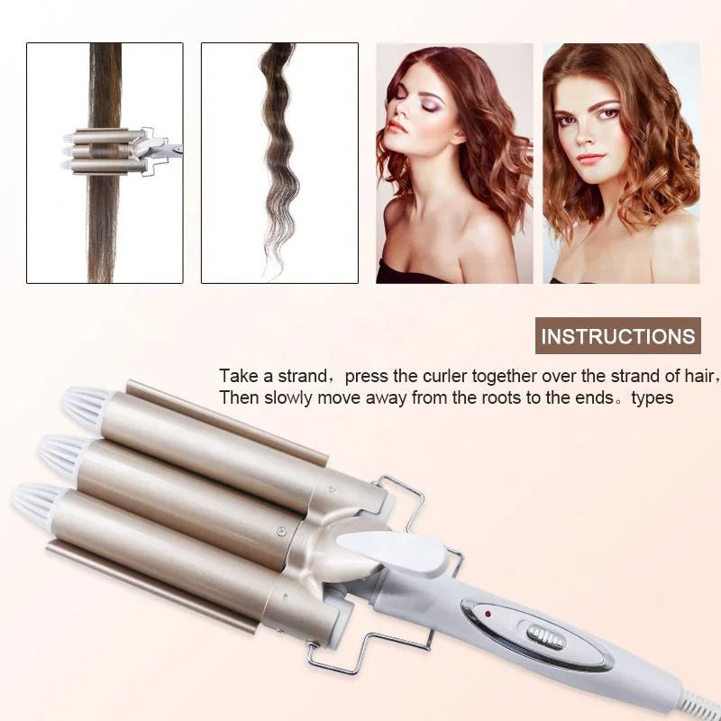 Automatic Hair Curler, |  Hair Waver  | 3 Barrel Ceramic Curling Iron  |Hair Curler |   Curling Irons | Triple Barrel Deep Waver  |  Hair Curler Wand  | Best Curling Wand  |  Electric  Hair rollers  |  Professional Hair Curler 