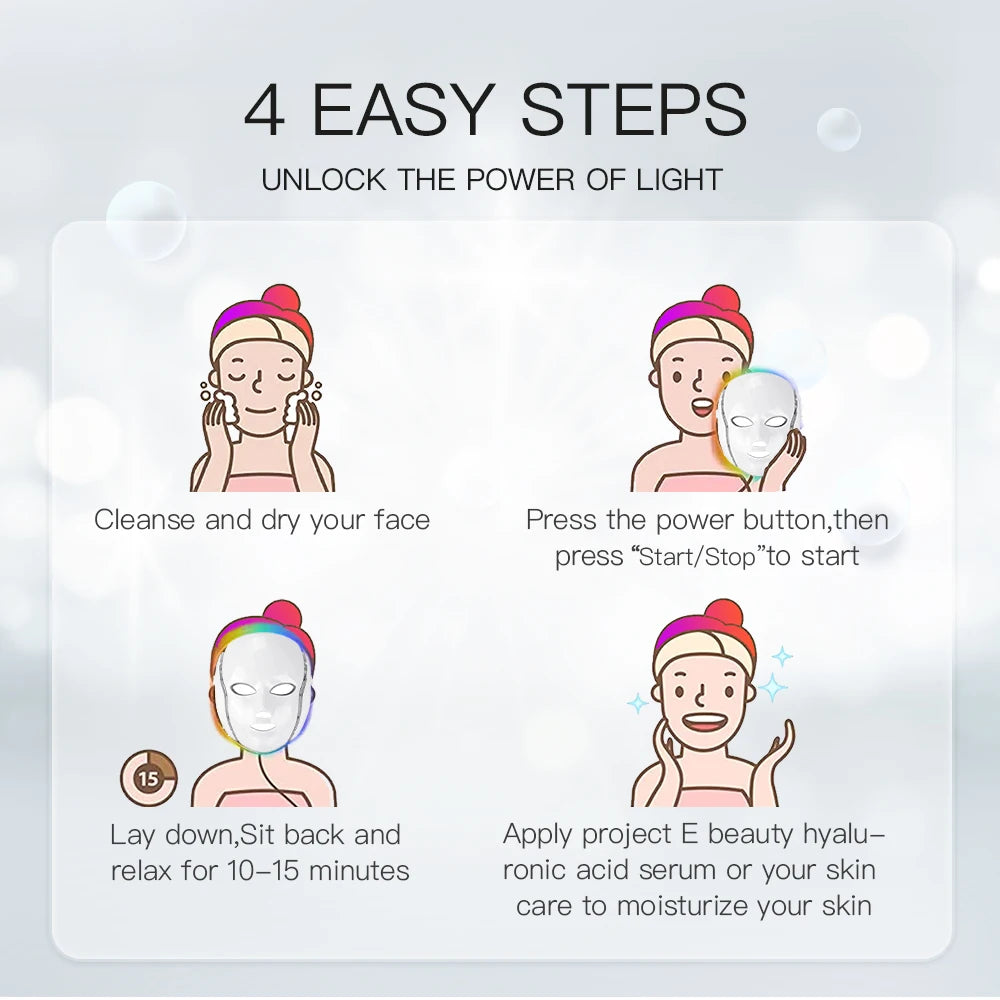  Infrared Beauty Mask, LED Light Therapy, Multifunctional Mask, Skin Rejuvenation, Anti-Aging, Acne Treatment, Skin Brightening, Skin Tone Evenness, Radiant Skin, Home Spa Treatment, Suitable for All Skin Types, Adjustable Straps, Hands-Free Operation, Gentle on Sensitive Skin