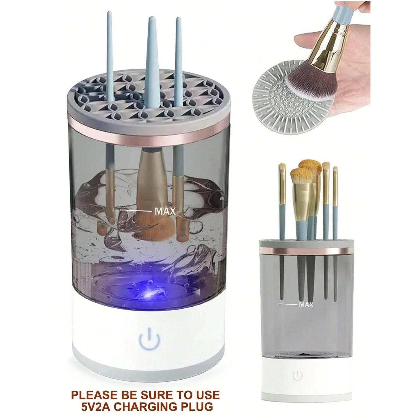 Makeup brush cleaner and dryer set  | 3-in-1 automatic makeup brush cleaning  |   drying stand   |   Makeup Brushes Drying Rack