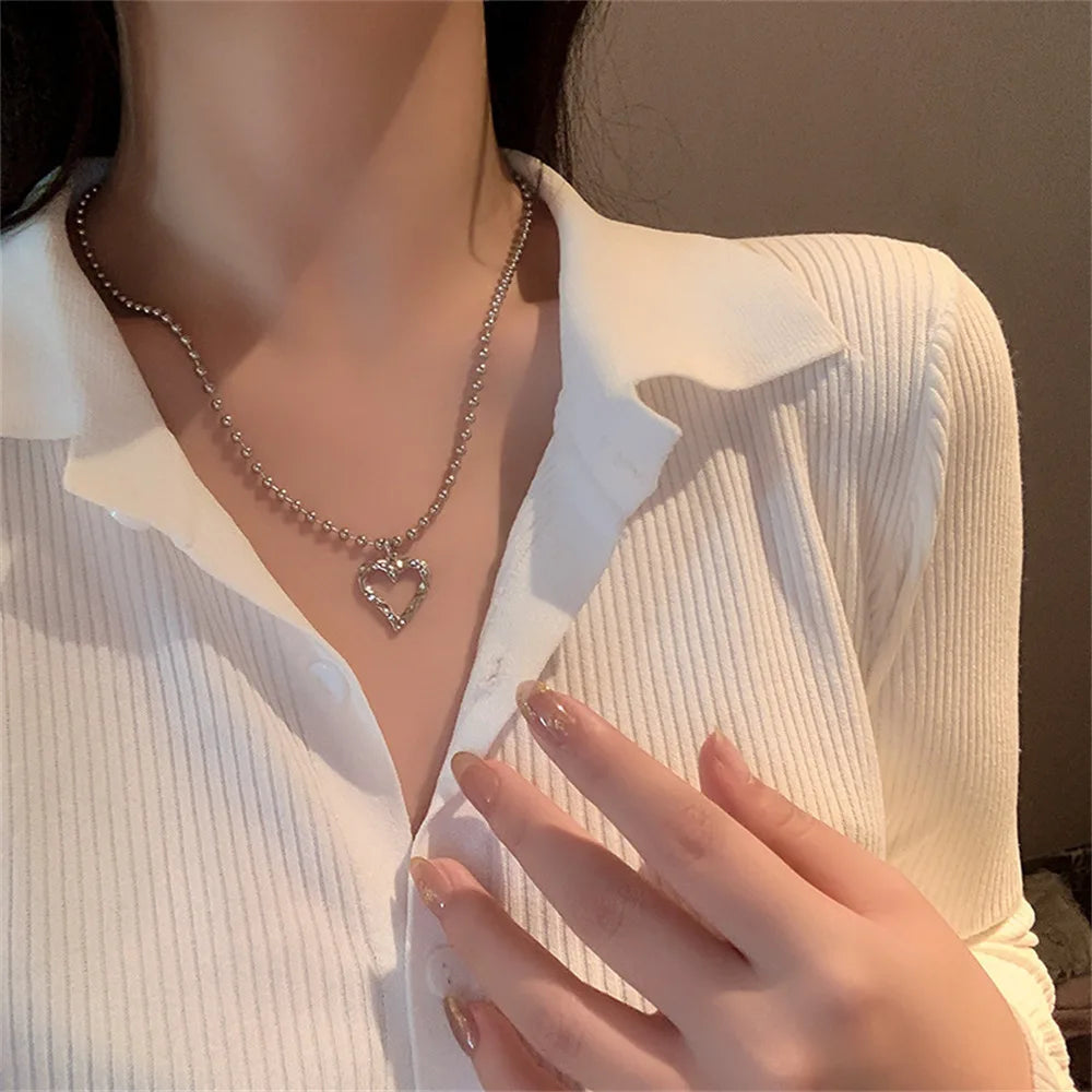 Silver  Heart Necklace | heart pendant  |   Heart Pendant Necklace  |  Heart Pendant Chain |  Slim Chain | Pendant Chain Necklace | Neck Chain |. Heart Choker Necklace   | Sterling Silver Heart Necklaces |  