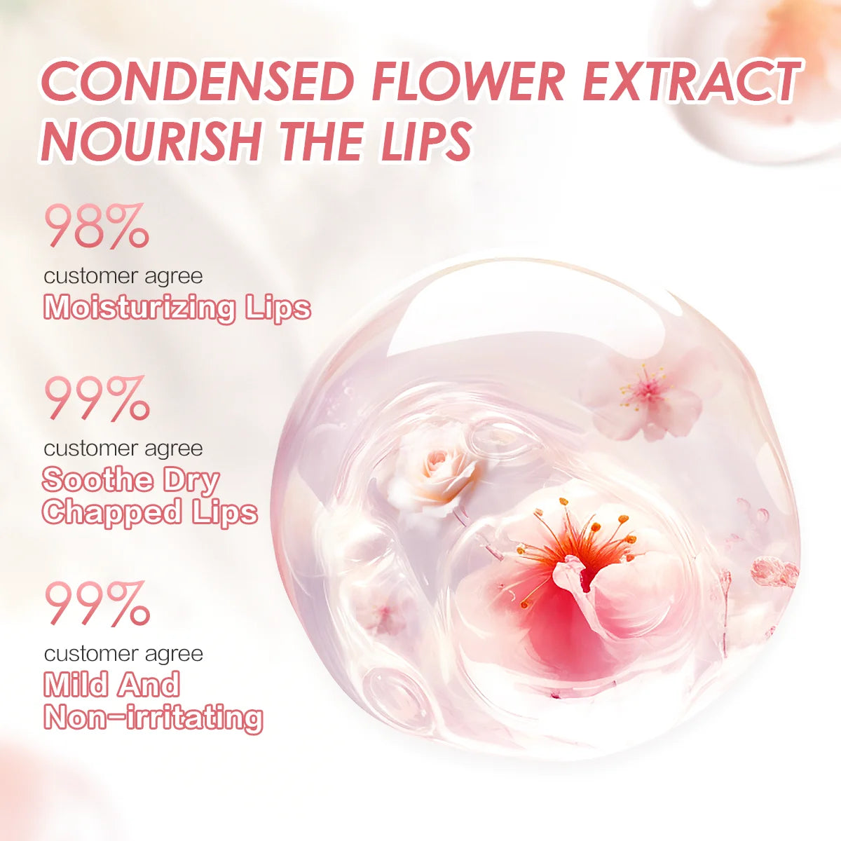 Flower Essence Color Lip Balm, Natural Lip Balm, Moisturizing Lip Balm, Non-Sticky Lip Balm, Long-Lasting Lip Balm, Natural Lip Color, Sheer Lip Color, Buildable Lip Color, Lip Plumper, Lip Care, Makeup, Gentle Formula, Everyday Use