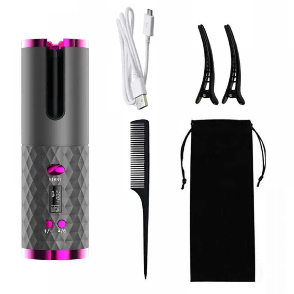 automatic curling iron |   wireless auto-rotating ceramic curling iron | Spin curling iron | wireless automatic curling iron  |  automatic rotation curling  | Rotating Ceramic Curling | Hair Curler |  Rechargeable Rotating Ceramic Curling |  portable hair curling iron | Portable USB Rechargeable Spin Curler | Professional Hair Curler USB Charging | Cordless Auto Curler |  