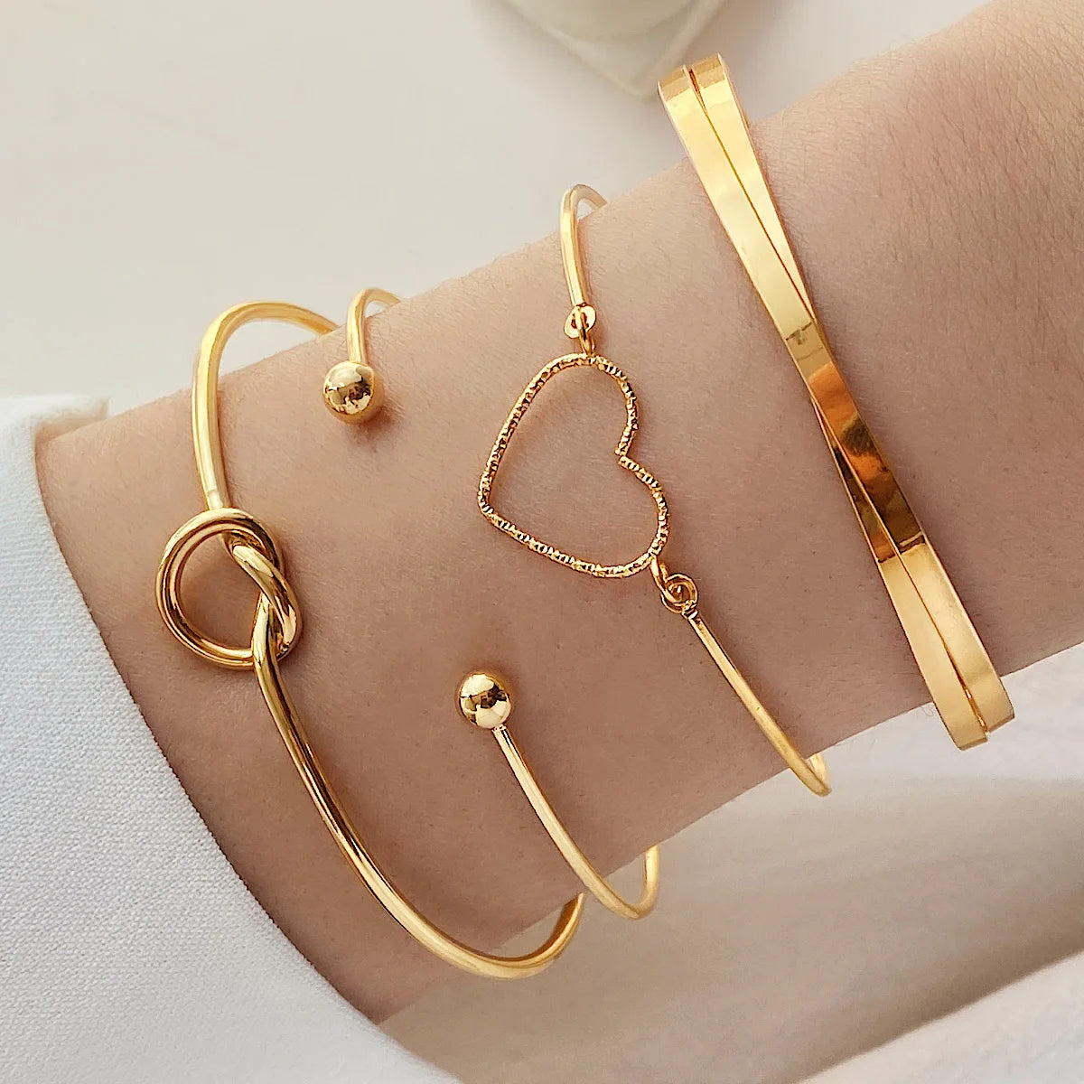 Heart Cross Bracelet |  Gold Color Open Mouthed Bangle Set  |  Open-Mouthed Bangle |   Bracelet Bangles |   Bow Open Bracelet  |Punk Opening Bracelets Set | Luxurious gold color  Bracelet |  Fashion Heart Cross Bracelet | New Bracelet Set |  Adjustable Fashion Bracelet |  Best  Women Bracelet 