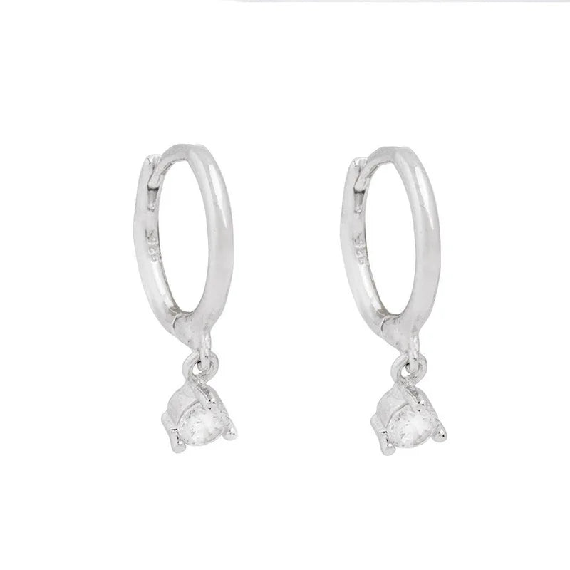 Huggies Hoop Earrings |  Stainless Steel Little earrings |Tiny Crystal Zirconia  Earrings |    Piercing Jewelry | tiny huggie hoop earrings   |  Small Hoop Earrings  |   Pandora earrings