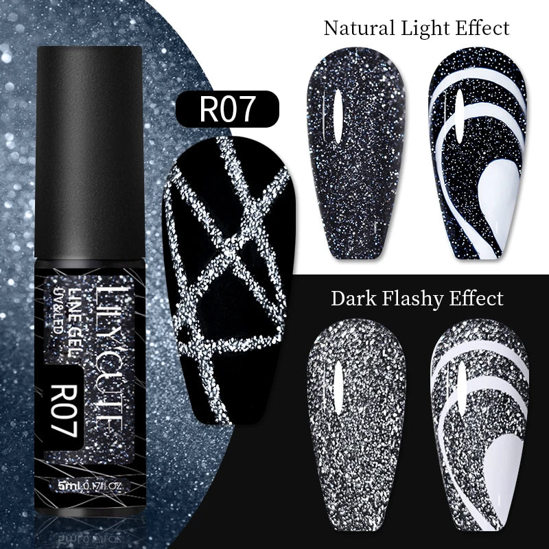 Liner Gel nail Polish | Metallic Painting Liner Gel | Super-Bright Metallic Liner |Gold Silver Mirror Gel Nail Polish |  liner art gel polish | Glitter Nail Art Gel Liner |  Diamond Painted Polish |  Gel Nail Polish |   Metallic Painting nail gel | Nail Polish | Nail Gel |  Liner Gel Nail Art | Striping Nail Gel