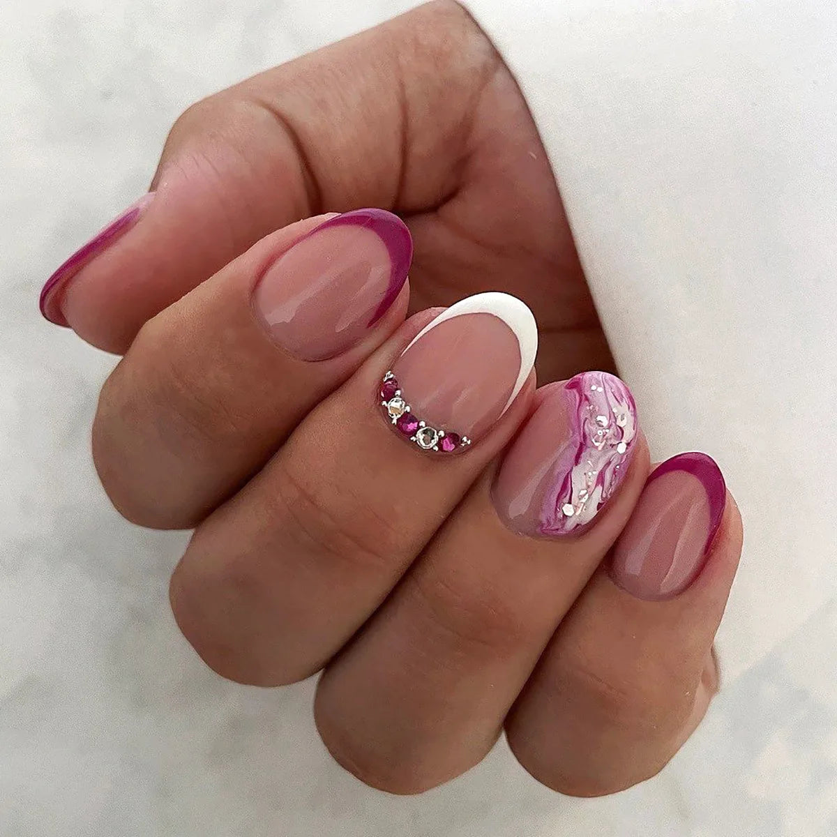 Colorful Glossy Fake Nails |  Reusable False Nails | Fake Nails |  False Nails | Nail Extention  | nail tips |Shiny Artificial  False Nails | Acrylic False Nails | Short Fake Nails | False Nails Art    