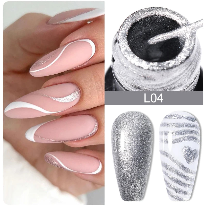 Liner Gel nail Polish | Metallic Painting Liner Gel | Super-Bright Metallic Liner |Gold Silver Mirror Gel Nail Polish |  liner art gel polish | Glitter Nail Art Gel Liner |  Diamond Painted Polish |  Gel Nail Polish |   Metallic Painting nail gel | Nail Polish | Nail Gel |  Liner Gel Nail Art | Striping Nail Gel