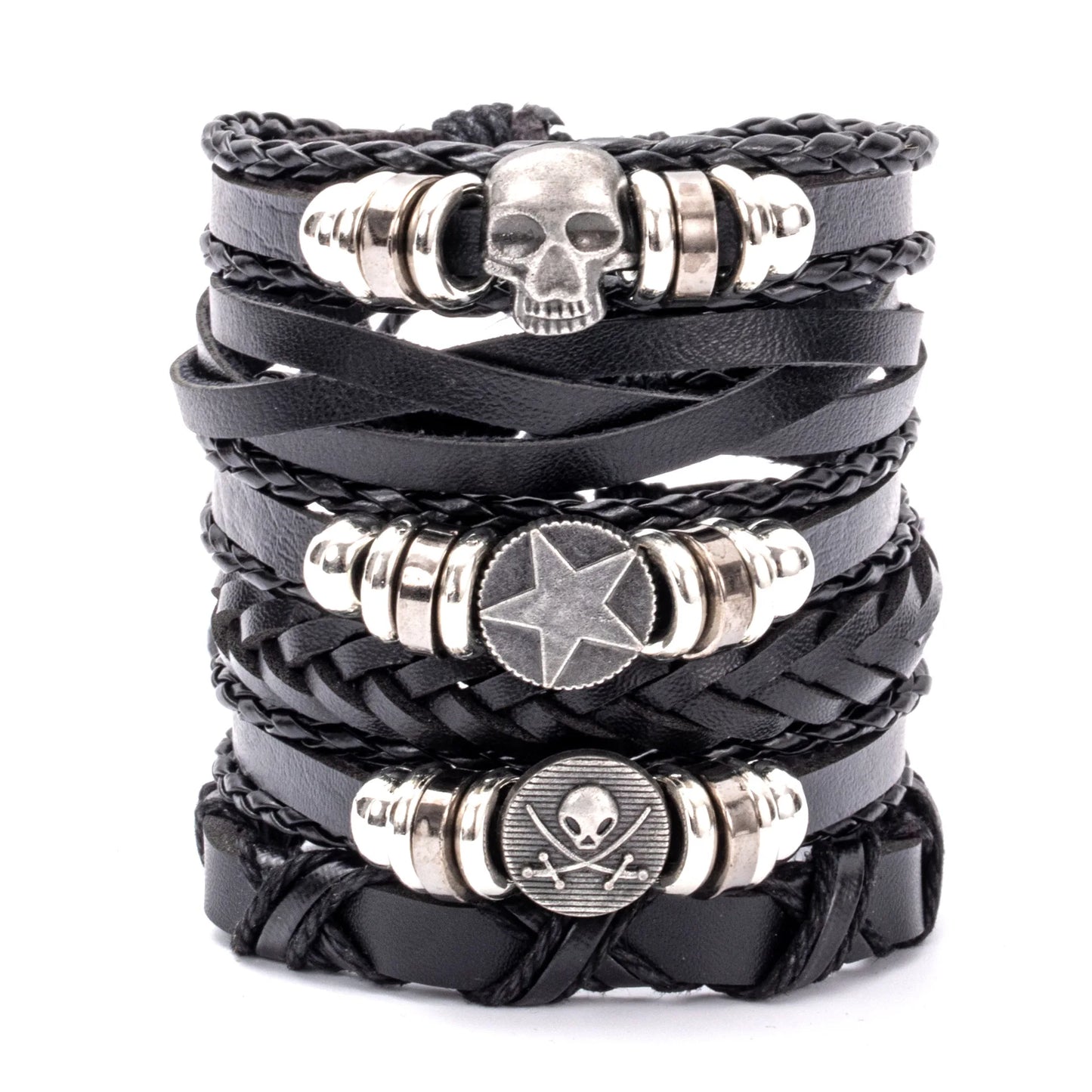 Leather Bracelets |  Best men's leather bracelets  |  Multi-layer Leather Bracelet  |  Leather Cuff Bracelet | Classic Black  Bracelet |   Wrap Bracelet |  Luxury Men's Leather Bracelets |    Unique style  Bracelets | Mens Braided Leather Bracelet |  Round leather bracelet | 