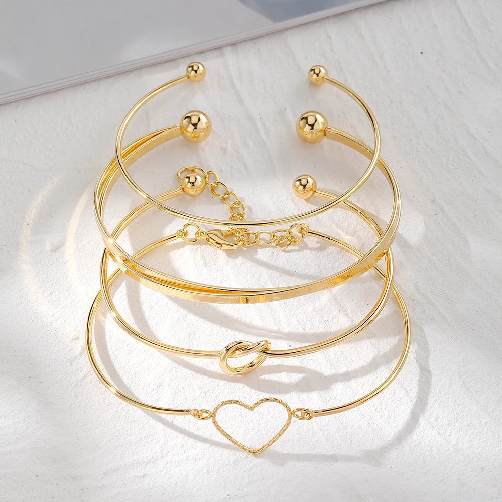 Heart Cross Bracelet |  Gold Color Open Mouthed Bangle Set  |  Open-Mouthed Bangle |   Bracelet Bangles |   Bow Open Bracelet  |Punk Opening Bracelets Set | Luxurious gold color  Bracelet |  Fashion Heart Cross Bracelet | New Bracelet Set |  Adjustable Fashion Bracelet |  Best  Women Bracelet 