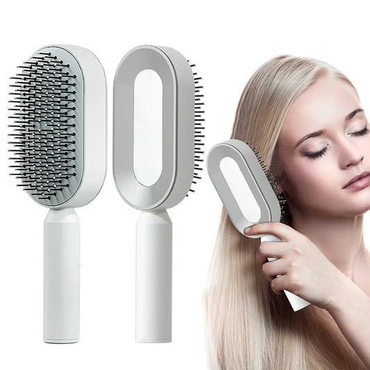  Self-Cleaning Hair Brush, Detangling Brush, Scalp Massager Brush, Air Cushion Brush, Airbag Massage Comb, Self-Cleaning Comb, Easy Cleaning Brush, Healthy Hair Brush, Gentle Brushing, Reduced Breakage, Scalp Stimulation