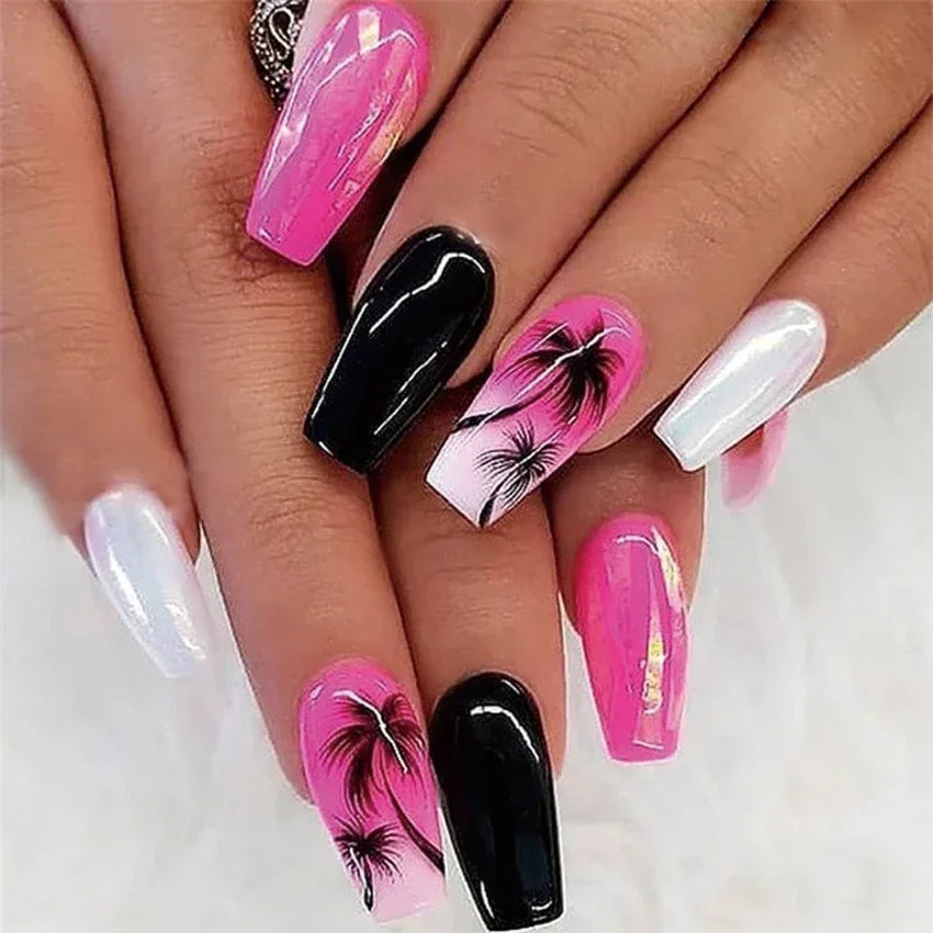 Colorful Glossy Fake Nails |  Reusable False Nails | Fake Nails |  False Nails | Nail Extention  | nail tips |Shiny Artificial  False Nails | Acrylic False Nails | Short Fake Nails | False Nails Art    