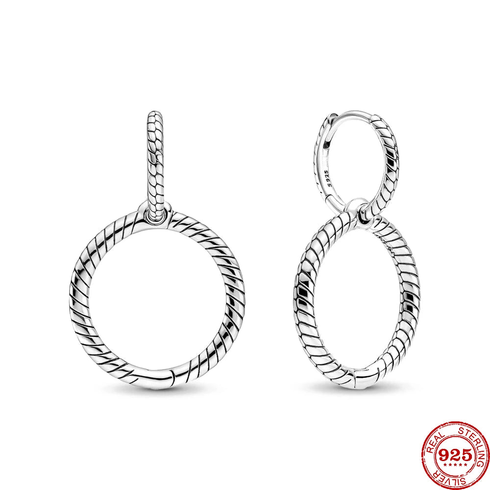 925 Sterling Silver Earrings, Double Hoop Earrings, Pavé Heart Earrings, Cubic Zirconia Earrings, Sterling Silver Jewelry, Sparkle Earrings, Fashion Earrings, Gift Earrings, Hypoallergenic Earrings, Women's Earrings, Romantic Jewelry